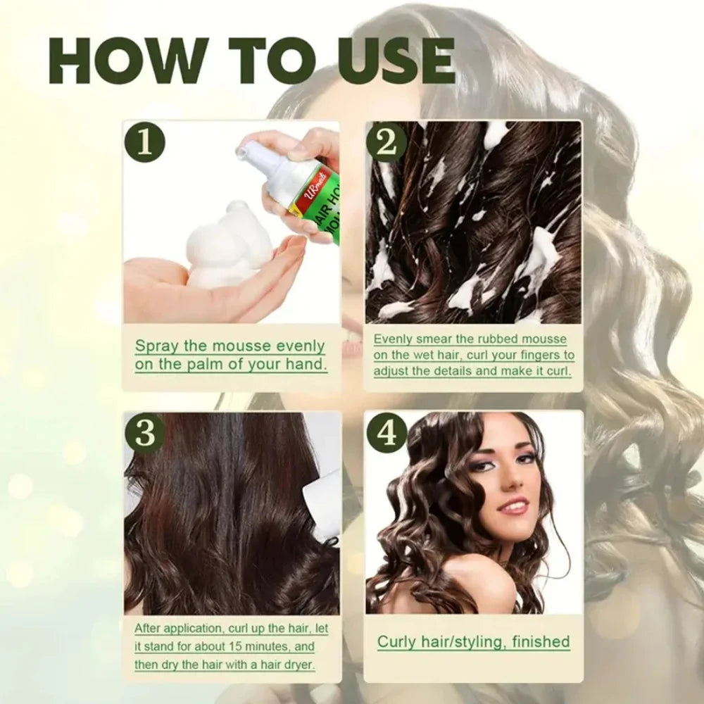 Curly Hair Mousse（207ml) For Wigs Strong Hold Olive Oil Hair Styling Mousse