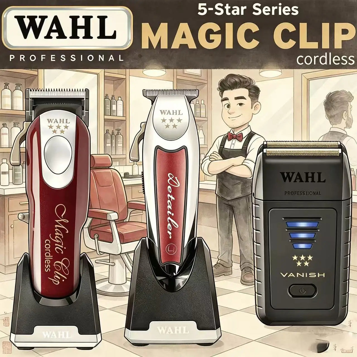Wahl 5 Star Professional Magic Clip Legend Trimmer Vanish Stylists