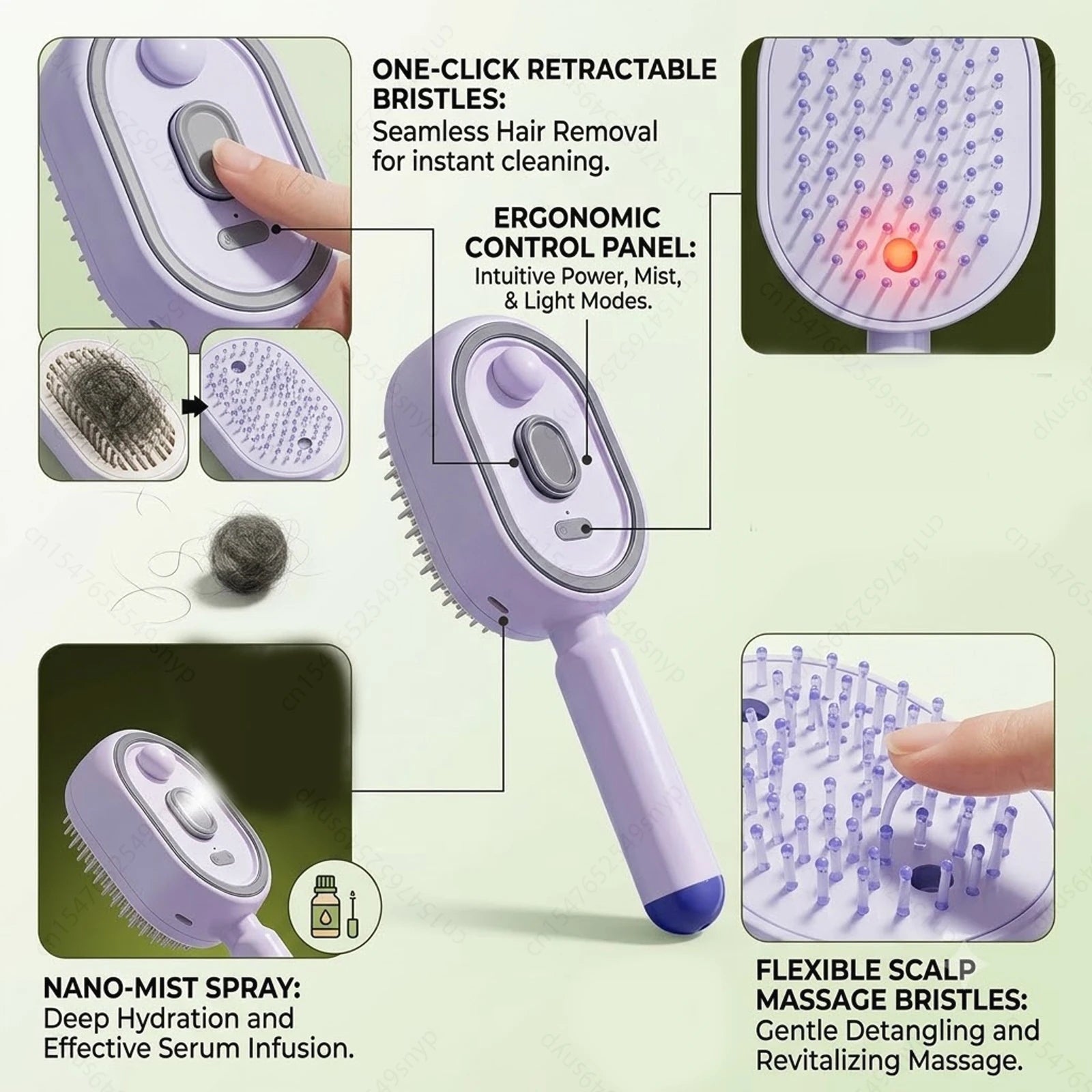 Electric Spray Hair Brush