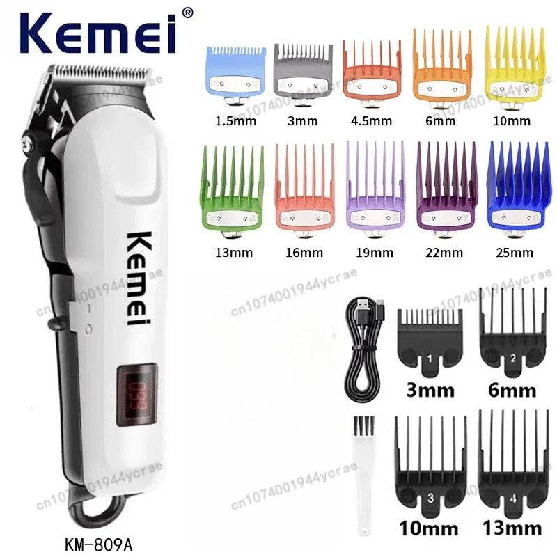 Kemei Hair Clipper Km-809A Electric Hair Trimmer Machine Professional Hair Cutting Machine Clipper for Men