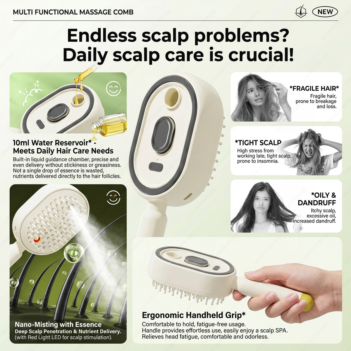 Electric Spray Hair Brush