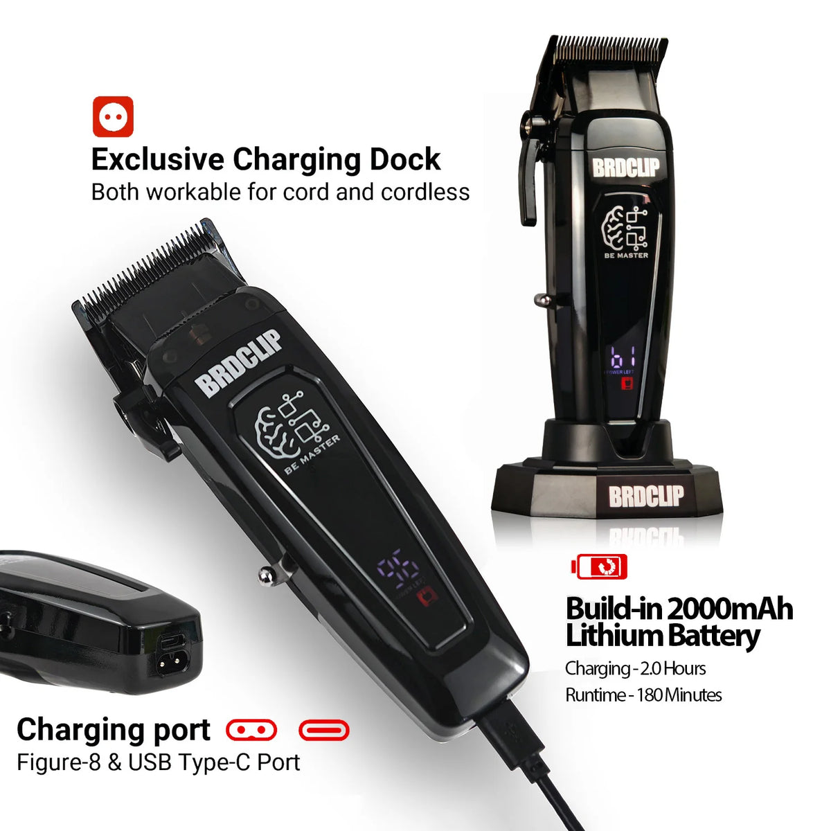 BRD FADE Clipper Professional Men's Hair Line Up Trimmer
