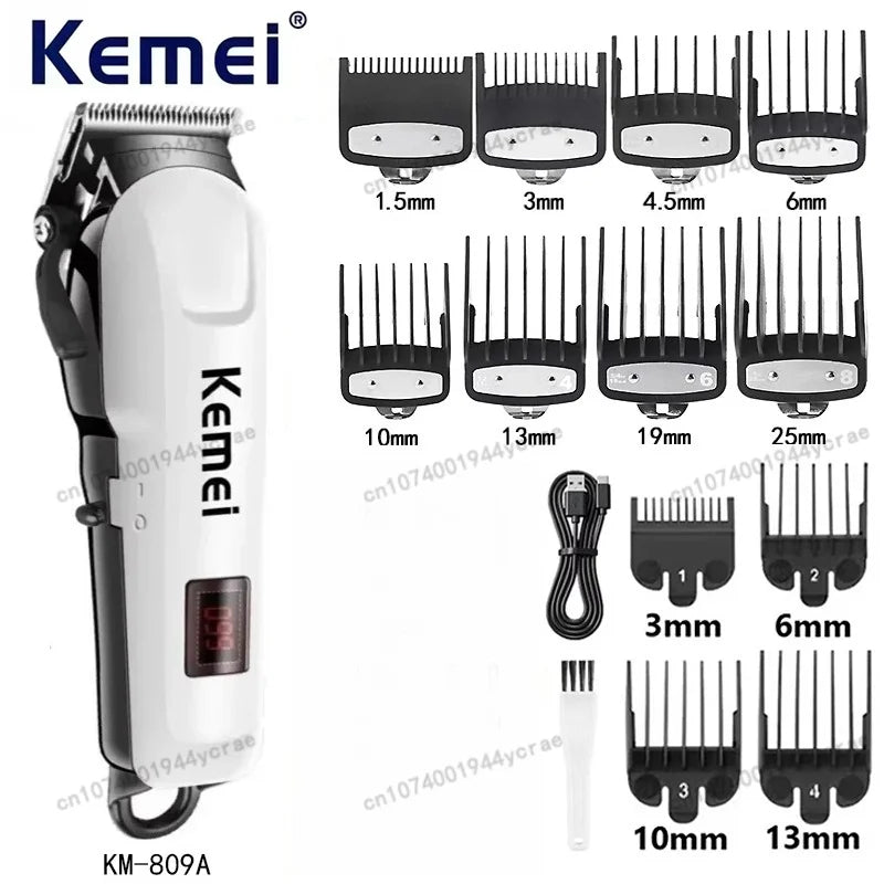 Kemei Hair Clipper Km-809A Electric Hair Trimmer Machine Professional Hair Cutting Machine Clipper for Men