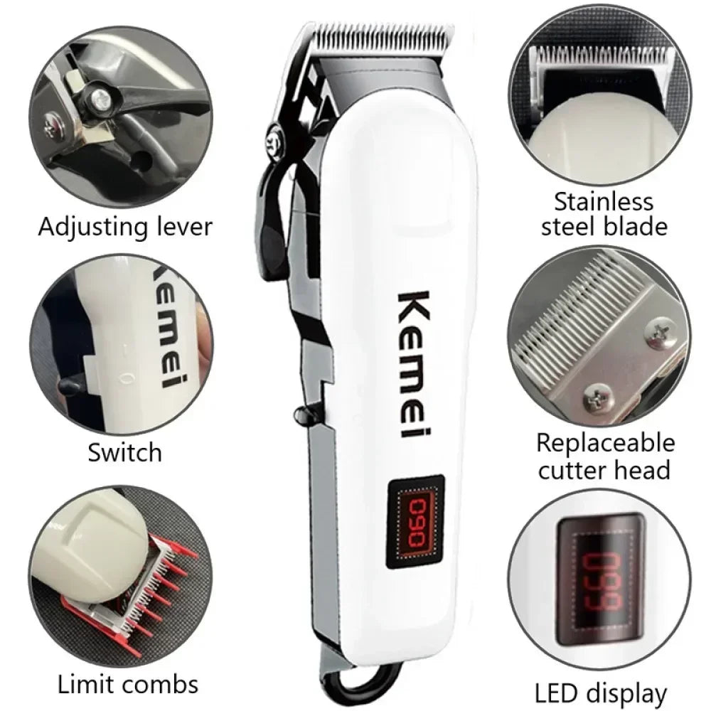Kemei Hair Clipper Km-809A Electric Hair Trimmer Machine Professional Hair Cutting Machine Clipper for Men