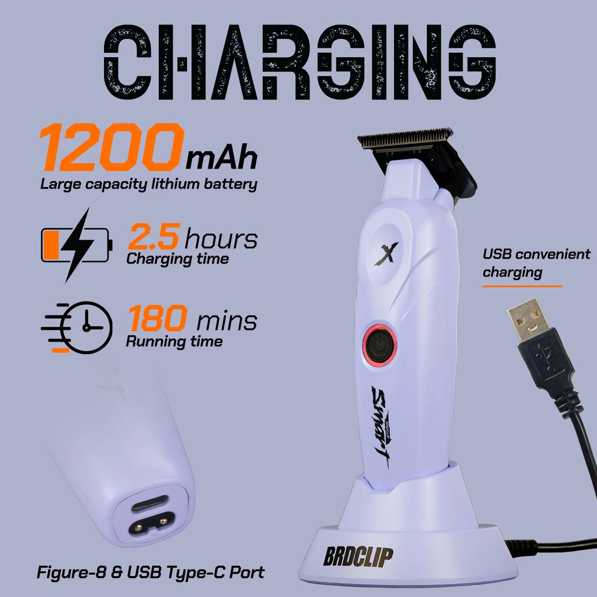 New Professional Barber Kit Hair Clipper BRDCL